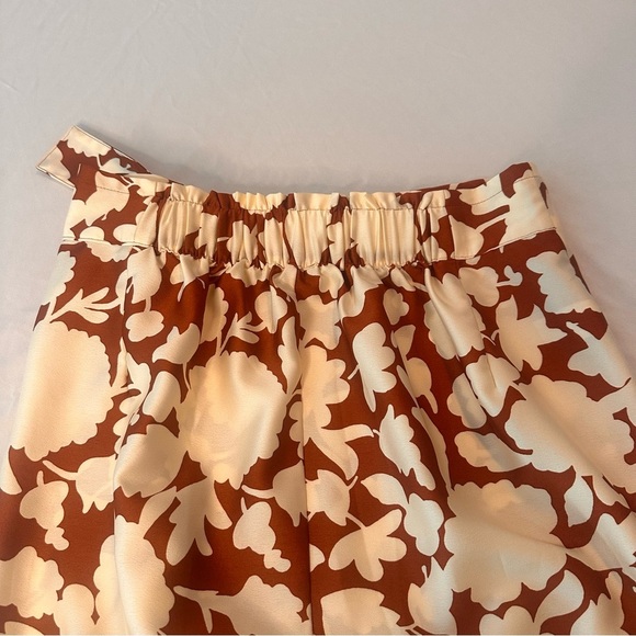 Ann Taylor Factory Cream and Brown Floral Wrap Skirt Size XS - Picture 8 of 11